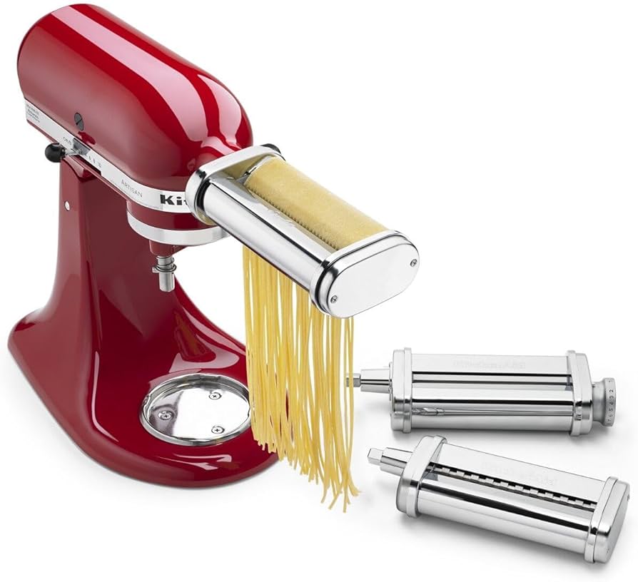 KitchenAid KSMPRA 3-Piece Pasta Roller & Cutter Attachment Set – Fits All KitchenAid Stand Mixers