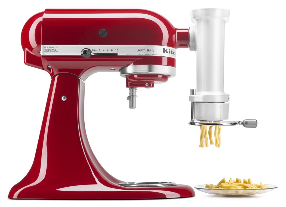 KitchenAid Gourmet Pasta Press Attachment – White, 6 Pasta Plates, Fits All KitchenAid Stand Mixers
